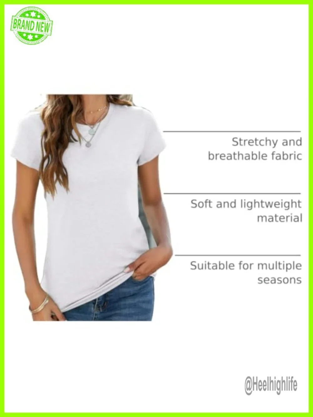 Womens Short Sleeve Crew Neck T-Shirt Basic Tee Tunic Top